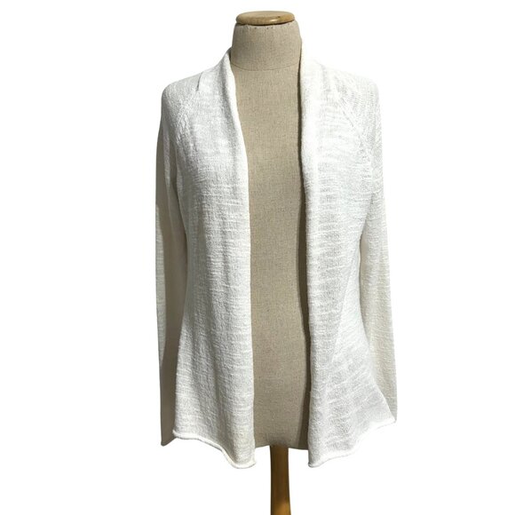 Lilly Pulitzer Womens Sz L Open Front Lightweight Knit Cardigan Sweater White - Picture 1 of 10